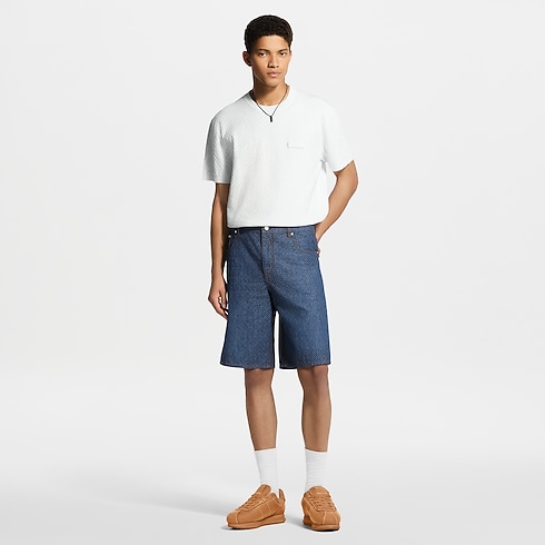 Reflective Nanogram Chambray Shorts in Men's Ready-to-Wear Denim collections by Louis Vuitton (Product zoom)