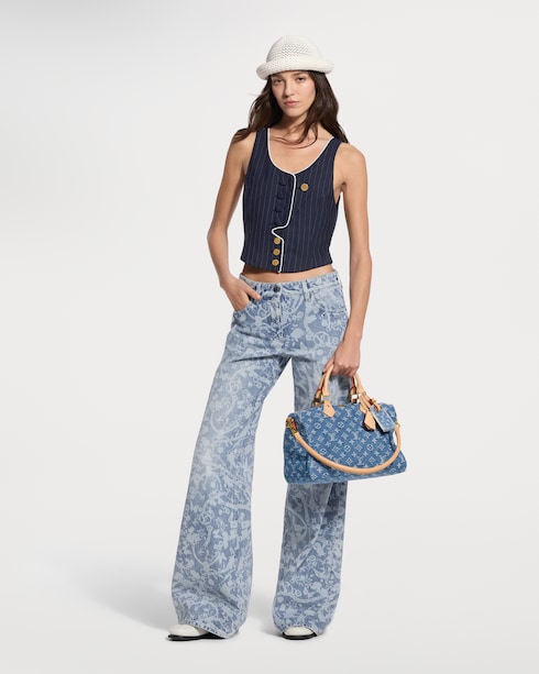 Asymmetrical Bib Pinstriped Top in Women's Ready to Wear Tops collections by Louis Vuitton
