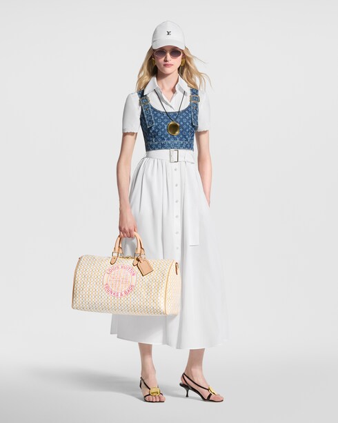 Broderie Trim Belted Shirt Dress in Women's Ready-to-Wear Dresses collections by Louis Vuitton