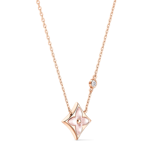 Color Blossom BB Star Pendant, Pink Gold, Pink Mother-of-Pearl and Diamond in Jewelry's Categories All Fine Jewelry collections by Louis Vuitton (Product zoom)