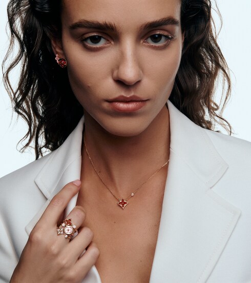 Color Blossom Mini Star Ring, Pink Gold, Cornelian and Diamond in Jewellery's Categories All Fine Jewellery collections by Louis Vuitton