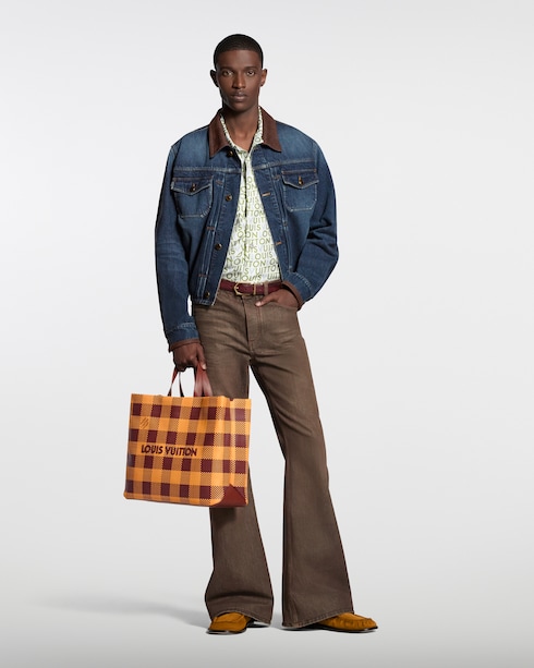 Denim Jacket With Leather Signature Details in New's For Men The Latest collections by Louis Vuitton