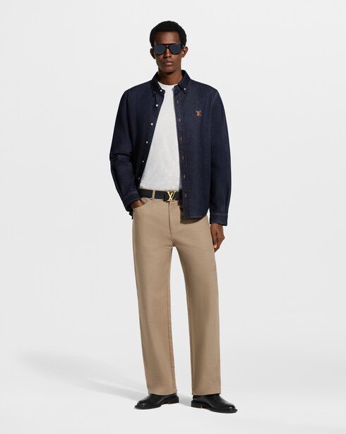 Denim Long-Sleeved Shirt in Pria's Pakaian Kemeja collections by Louis Vuitton