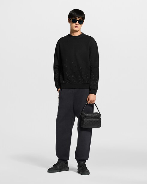 Flock Print Gradient Long-Sleeved Crewneck in Pria's New In Men } collections by Louis Vuitton