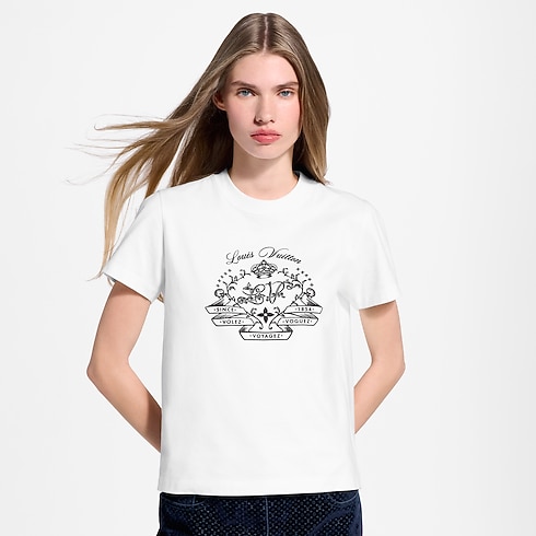 Flocked Signature T-shirt in Women's Ready-to-Wear T-shirts and Sweatshirts collections by Louis Vuitton (Product zoom)