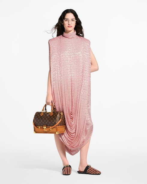 เดรสจับเดรปพิมพ์ลาย Floral in ผู้หญิง's เสื้อผ้า ชุดเดรสสำหรับผู้หญิง collections by Louis Vuitton