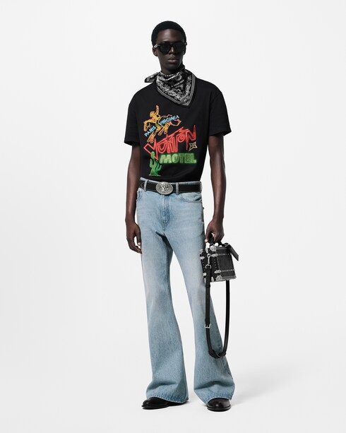 Graphic Embellished Cotton T-Shirt in Men's Discontinued Product Obs 15 collections by Louis Vuitton
