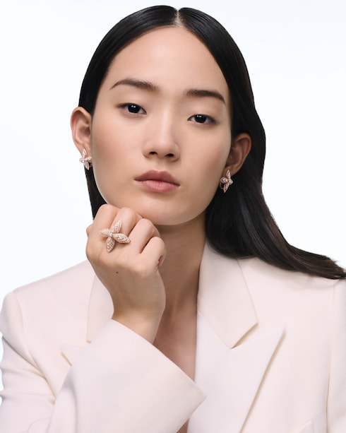 Idylle Blossom Earrings, Pink Gold and Diamonds in Les Extraordinaires's Perhiasan Anting collections by Louis Vuitton