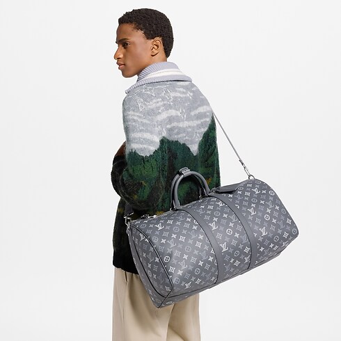 Keepall Bandoulière 50 Monogram Shadow in Trunks and Travel's Travel Bags All Travel Bags collections by Louis Vuitton (Product zoom)