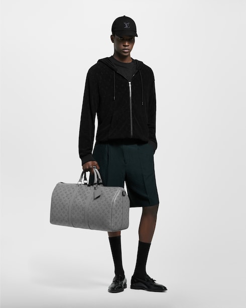 Keepall Bandoulière 50 Monogram Shadow Leather in Bags and Small Leather Goods's Men Bags LV Icons collections by Louis Vuitton