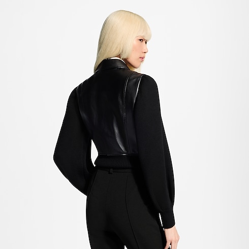 Knit Sleeve Leather Jacket in Women's Ready-to-Wear Coats and Jackets collections by Louis Vuitton (Product zoom)