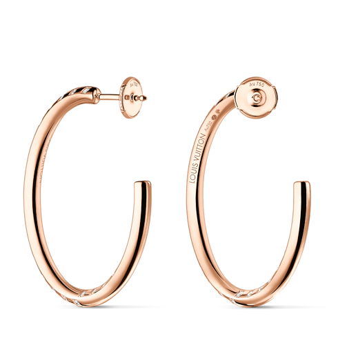 Le Damier de Louis Vuitton Large Hoops, Rose Gold and Diamonds in Jewelry's Categories Earrings collections by Louis Vuitton (Product zoom)