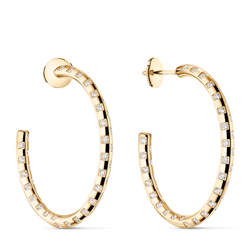 Le Damier de Louis Vuitton Large Hoops, Yellow Gold and Diamonds in Jewelry's Categories Earrings collections by Louis Vuitton (Product zoom)
