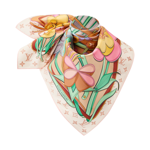 Leather Flowers Square 90 S00 in Women's Accessories Silk Squares and Bandeaus collections by Louis Vuitton (Product zoom)