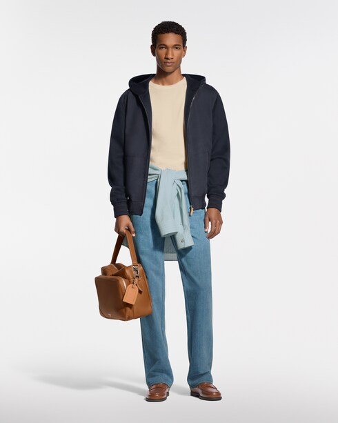 Leather Mix Hooded Blouson in Les Extraordinaires's High-End Ready-to-Wear } collections by Louis Vuitton