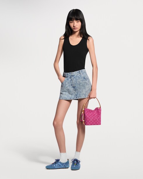 LV Bloom Denim Mini Skirt in Wanita's Pakaian Rok dan Celana Pendek collections by Louis Vuitton