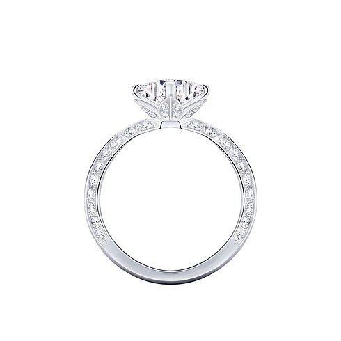 LV Diamonds Pavé Solitaire, LV Monogram Star cut interior view