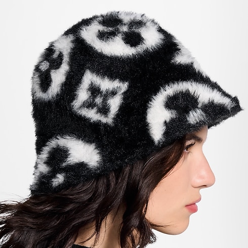 LV Fluffy Monogram Hat S00 in Women's Accessories Hats and Gloves collections by Louis Vuitton (Product zoom)