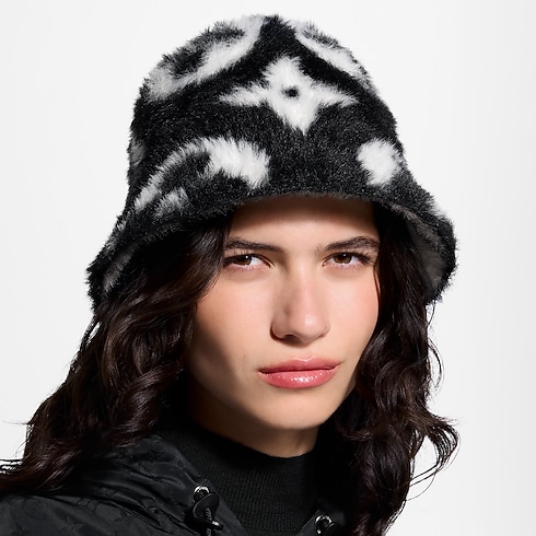LV Fluffy Monogram Hat S00 in Women's Accessories Hats and Gloves collections by Louis Vuitton (Product zoom)