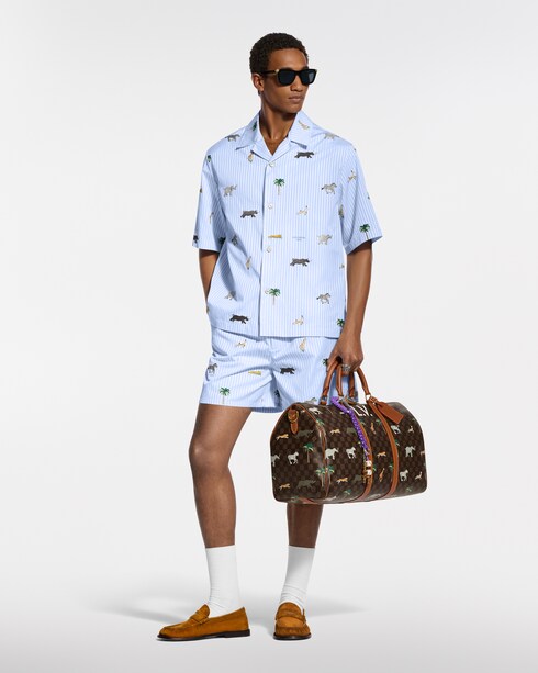 LV x The Darjeeling Limited Embroidered Striped Shorts in New's For Men The Latest collections by Louis Vuitton