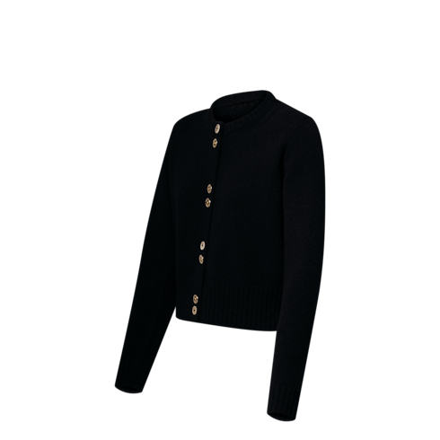 Monogram Button Cardigan side view