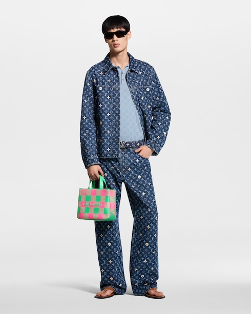 Áo Sơ Mi Denim Dáng Rộng in Đồ Nam's Trang phục Áo khoác ngoài collections by Louis Vuitton