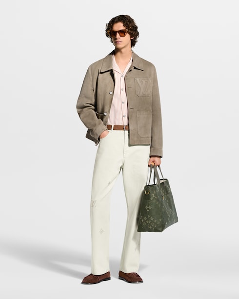 Monogram Striped Silk Short-Sleeved Shirt in Pria's Pakaian Kemeja collections by Louis Vuitton