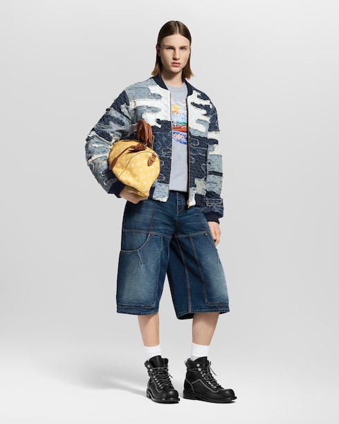 Patchwork Denim Bomber Jacket in New's For Men Fall-Winter 2025 Show collections by Louis Vuitton