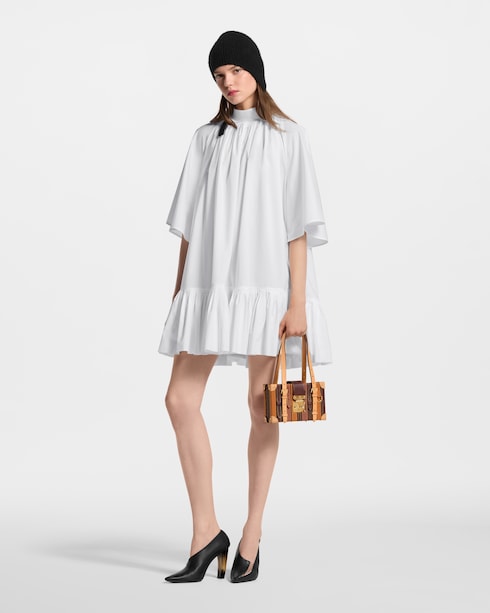 Pleat Detail Short-Sleeved Babydoll Dress in Women's Ready-to-Wear Dresses collections by Louis Vuitton