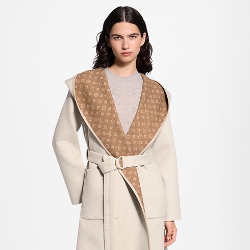 Reversible Signature Hooded Wrap Coat in Women's Ready-to-Wear Coats and Jackets collections by Louis Vuitton (Product zoom)