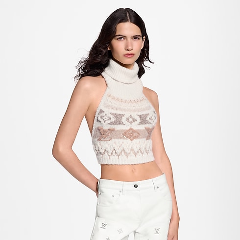 Sequin Alpine Knit Crop Top in Women's Ready-to-Wear Tops and Shirts collections by Louis Vuitton (Product zoom)