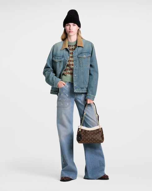 Signature Sequin Accent Flared Jeans in Wanita's Pakaian Celana Panjang collections by Louis Vuitton