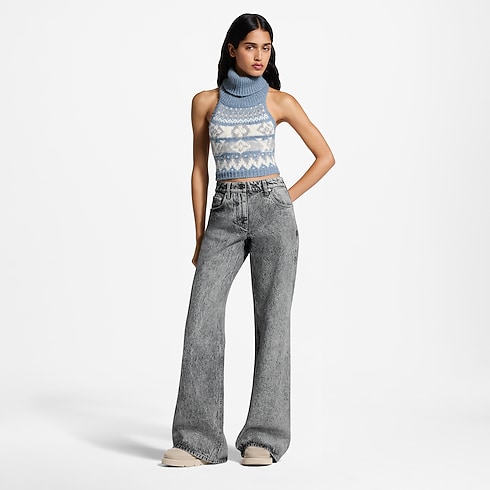 Stonewashed Flare Jeans in Women's Ready-to-Wear Pants and Shorts collections by Louis Vuitton (Product zoom)