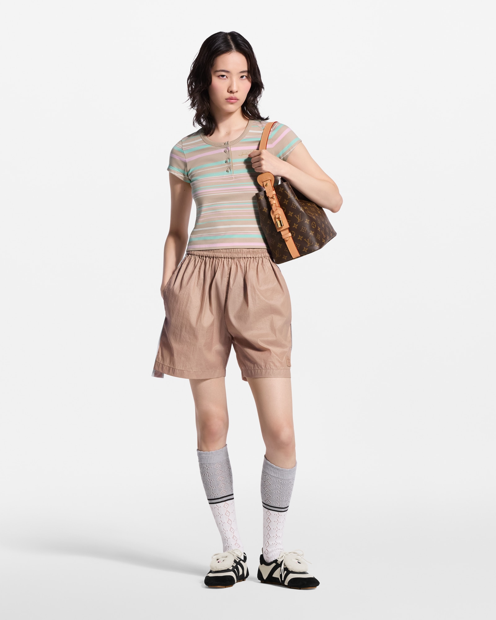 Striped Jersey Henley T-shirt in Women's Ready to Wear Tops collections by Louis Vuitton