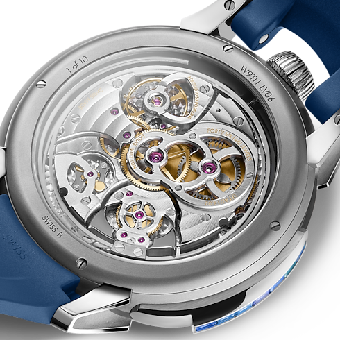 Tambour Galactique, Manual, 46.7mm, Titanium and White Gold in Watches's All Watches } collections by Louis Vuitton (Product zoom)