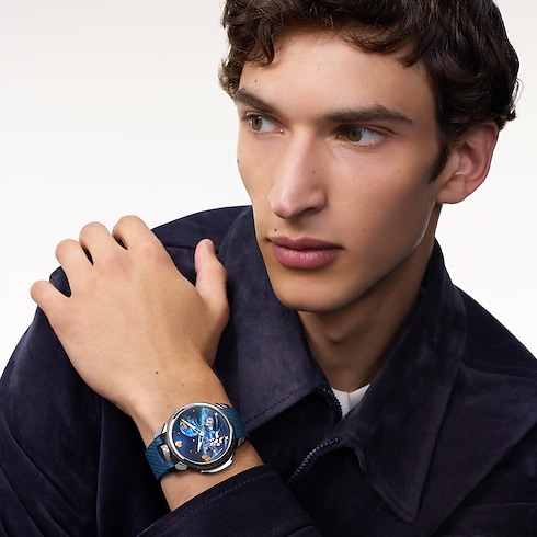 Tambour Galactique, Manual, 46.7mm, Titanium and White Gold in Watches's All Watches } collections by Louis Vuitton (Product zoom)