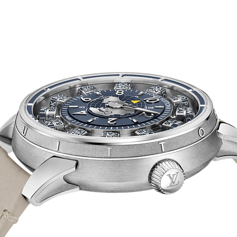 Tambour Taiko Spin Time Air Antipode, Automatic, 42.5mm, White gold in Watches's All Watches } collections by Louis Vuitton (Product zoom)