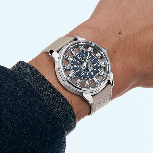 Tambour Taiko Spin Time Air Antipode, Automatic, 42.5mm, White gold in Watches's All Watches } collections by Louis Vuitton (Product zoom)