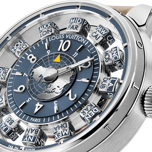 Tambour Taiko Spin Time Air Antipode, Automatic, 42.5mm, White gold in Watches's All Watches } collections by Louis Vuitton (Product zoom)