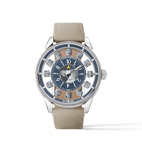 Tambour Taiko Spin Time Air Antipode, Automatic, 42.5mm, White gold in Watches's All Watches } collections by Louis Vuitton (Product zoom)