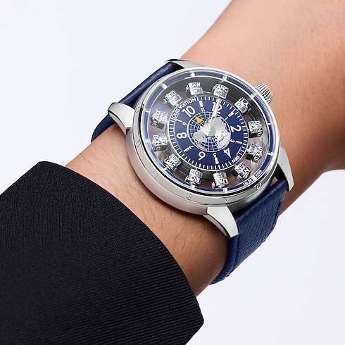 Tambour Spin Time Air Antipode, Automatic, 42.5mm, White gold in Watches's All Watches } collections by Louis Vuitton (Product zoom)