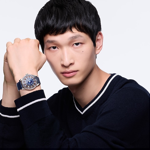 Tambour Spin Time Air, Automatic, 42.5mm, White gold in Watches's All Watches } collections by Louis Vuitton (Product zoom)
