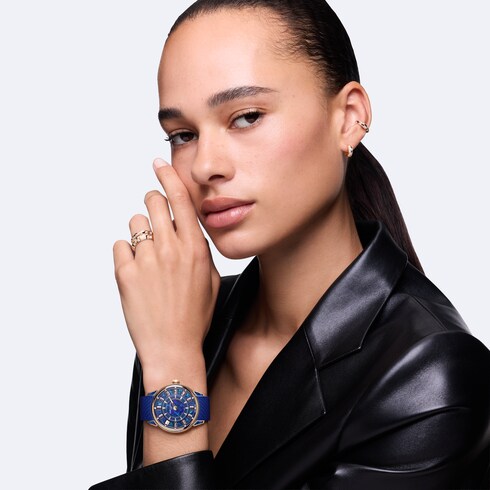 Tambour Spin Time, Automatic, 39.5mm, Rose gold, opal and sapphires in Watches's All Watches } collections by Louis Vuitton