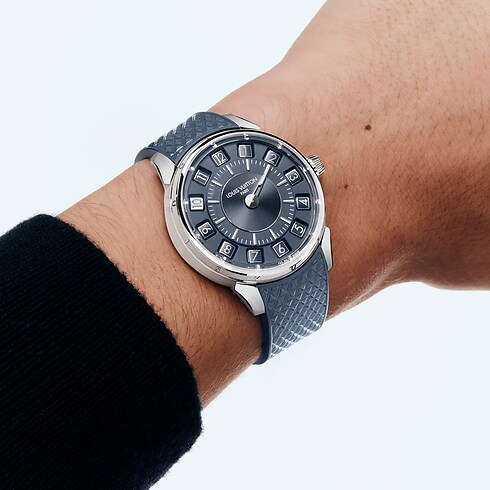 Tambour Spin Time, Automatic, 39.5mm, White gold in Watches's All Watches } collections by Louis Vuitton (Product zoom)