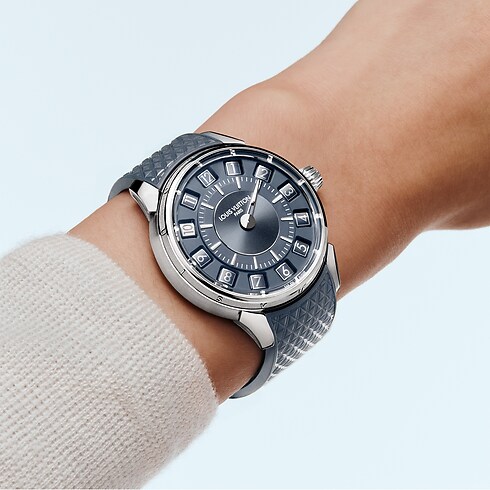 Tambour Spin Time, Automatic, 39.5mm, White gold in Watches's All Watches } collections by Louis Vuitton (Product zoom)