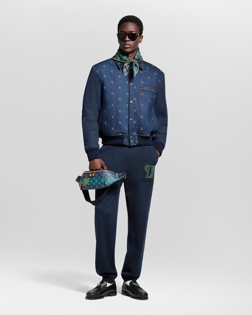 Upcycled Denim Varsity Jacket in Men's Ready to Wear All Ready to Wear collections by Louis Vuitton