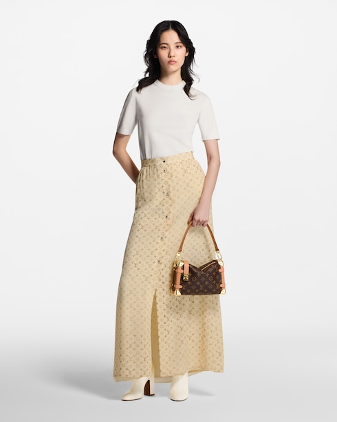 ウォッシュド モノグラム マキシスカート ウィメンズ ウェア(洋服)