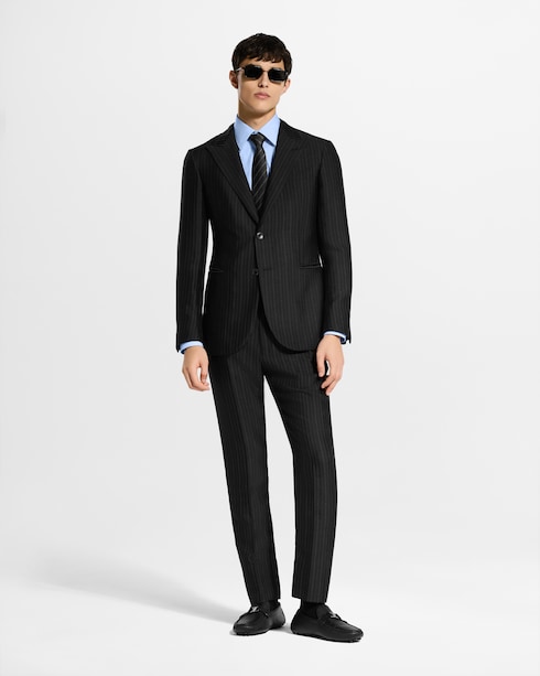 Wool-Silk Jacquard Cigarette Pants in New's For Men New Formal collections by Louis Vuitton