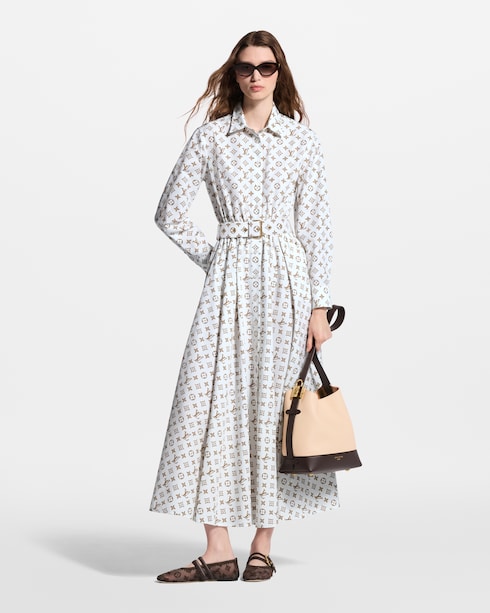 Raffia Monogram Shirt Dress in Wanita's Pakaian Dresses collections by Louis Vuitton